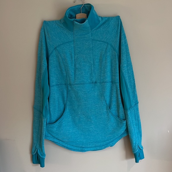 Lululemon Base Runner 1/2 Zip *Heathered Blue Size 6 - Picture 4 of 10